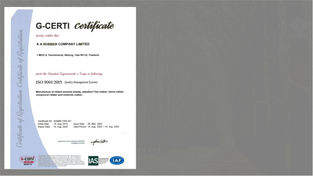 ISO 9001 certificate